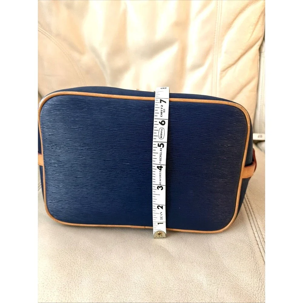Dooney & Bourke Bucket Satchel Bag Coated Canvas Leather Blue